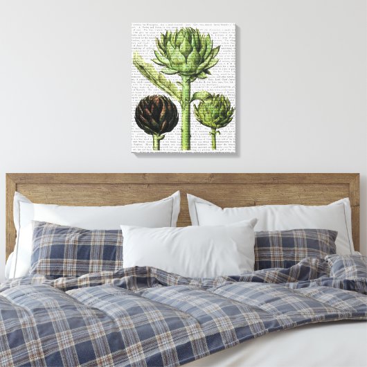 Globe Artichoke Print Leinwanddruck (Insitu (Schlafzimmer))