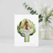 Globe Artischocken-Halbausschnitt Postkarte (Stehend Vorderseite)