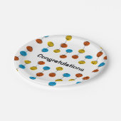 Globe Chain Herzlichen Glückwunsch rund Pappteller (Schrägansicht)