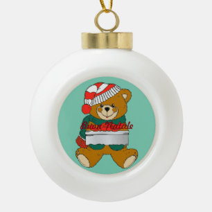Globe Christmas Ornament Teddy Bear