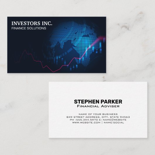 Globe | Finanzwesen Visitenkarte (Vorne/Hinten)