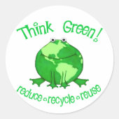 Globe Frog Environment Recycle Aufkleber (Vorderseite)