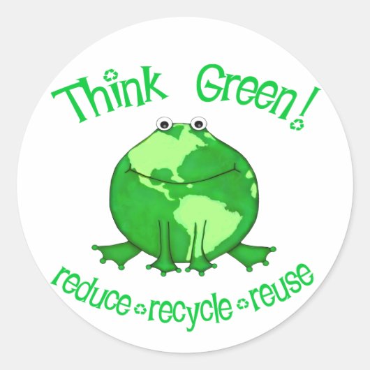 Globe Frog Environment Recycle Aufkleber (Vorderseite)