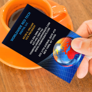 Globe Grid Business Card Visitenkarte