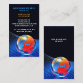 Globe Grid Business Card Visitenkarte (Vorne/Hinten)