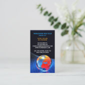 Globe Grid Business Card Visitenkarte (Stehend Vorderseite)