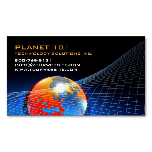 Globe Grid Magnetische Visitenkarte (Vorderseite)