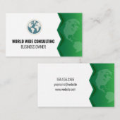 Globe Icon | Grüne Erde Visitenkarte (Vorne/Hinten)