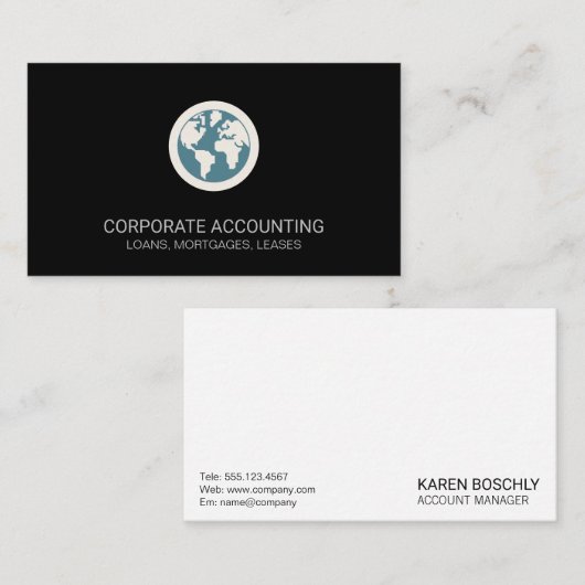 Globe Icon Visitenkarte (Vorne/Hinten)