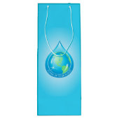 Globe im Wasserfall Geschenktüte Für Weinflaschen (Rückseite)
