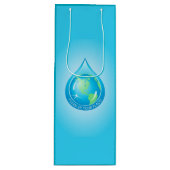 Globe im Wasserfall Geschenktüte Für Weinflaschen (Vorderseite)