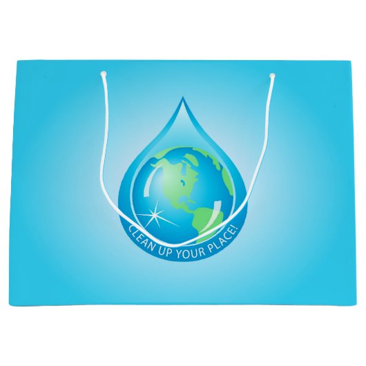 Globe im Wasserfall Große Geschenktüte (Vorderseite)