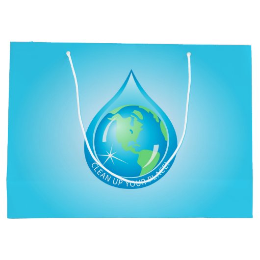 Globe im Wasserfall Große Geschenktüte (Rückseite)