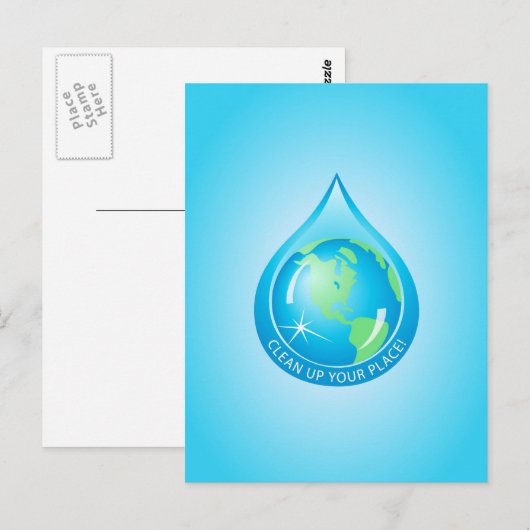 Globe im Wasserfall Postkarte (Vorne/Hinten)