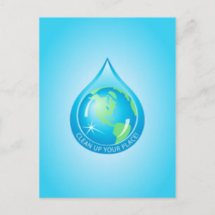 Globe im Wasserfall Postkarte