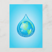 Globe im Wasserfall Postkarte (Vorderseite)