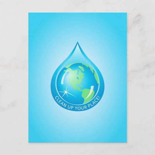 Globe im Wasserfall Postkarte (Vorderseite)