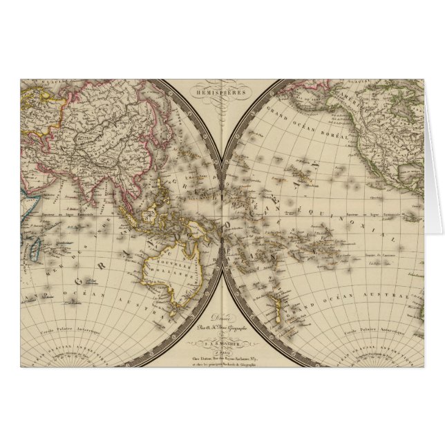 Globe in zwei Hemisphären (Vorderseite (Horizontal))