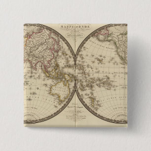 Globe in zwei Hemisphären Button
