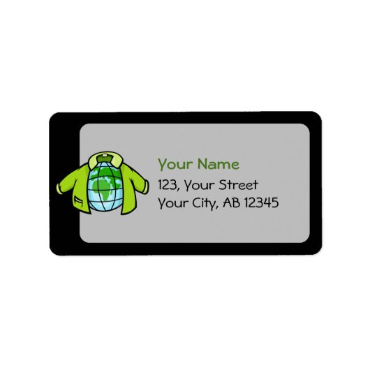 Globe Jacket Adressaufkleber (Vorne)