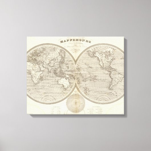 Globe-Karte Leinwanddruck (Vorderseite)