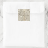 Globe-Karte Quadratischer Aufkleber (Tasche)