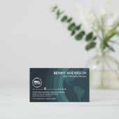 Globe Layers Semi Truck Logistics Driver Visitenkarte (Stehend Vorderseite)