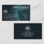 Globe Layers Semi Truck Logistics Driver Visitenkarte (Vorne/Hinten)