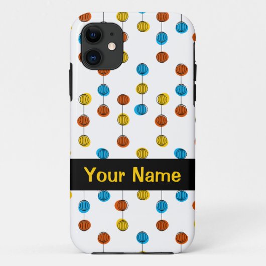 Globe Lines 'Name' iPhone Case (Rückseite)
