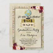 GLOBE Marsala Adventure Graduation Party - Einladu Einladung (Vorne/Hinten)