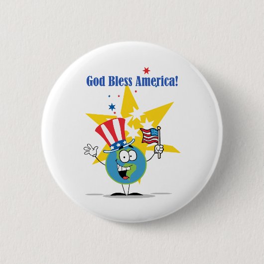 Globe mit amerikanischer Flagge Button (Vorderseite)