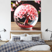 Globe mit Kirschblossom bezaubern Leinwanddruck (Insitu (Schlafzimmer))