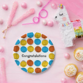 Globe Multi Glückwunschpapier rund Pappteller (Party)