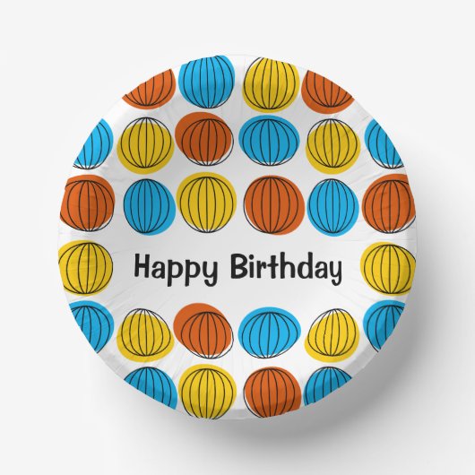 Globe Multi Happy Birthday Pappteller (Vorderseite)
