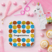 Globe Multi Herzlichen Glückwunsch auf der Platte Pappteller (Party)