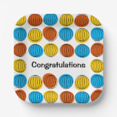 Globe Multi Herzlichen Glückwunsch auf der Platte Pappteller (Vorderseite)