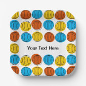 Globe Multi Text Paper Platte Quadrat Pappteller (Vorderseite)