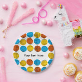Globe Multi-Text-Papiertafel rund Pappteller (Party)
