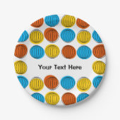 Globe Multi-Text-Papiertafel rund Pappteller (Vorderseite)