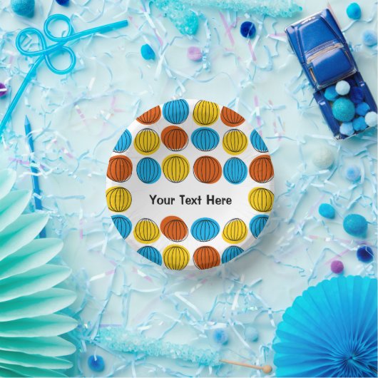 Globe Multi Text Pappteller (Party)