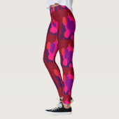 Globe-Muster dusw. rosa Rotwein und lila Leggings (Links)