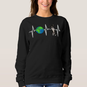 Globe Planet Earth Boston Terrier Heartbeat Dog Sweatshirt