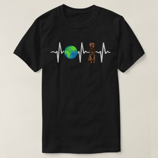 Globe Planet Earth Drahthaar Pointing Griffon Hea T-Shirt (Design vorne)