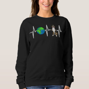 Globe Planet Earth Greater Swiss Mountain Dog Hear Sweatshirt