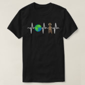 Globe Planet Earth Weimaraner Herzschlag Hund Love T-Shirt (Design vorne)