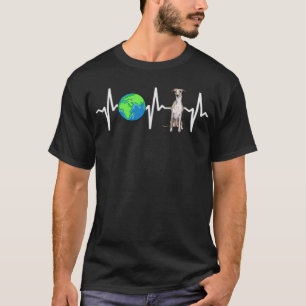 Globe Planet Earth Whippet Heartbeat Hunde Lover T-Shirt