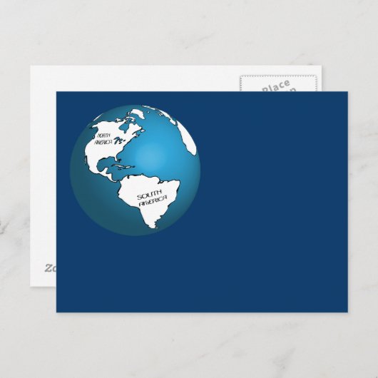 Globe Postkarte (Vorne/Hinten)