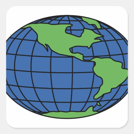 Globe Quadratischer Aufkleber (Vorderseite)