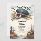 Globe Reisen Abarewell Military geht weg Party Einladung (Vorderseite)