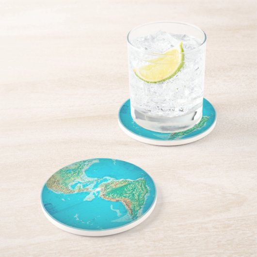 Globe Sandstein Untersetzer (Seite)